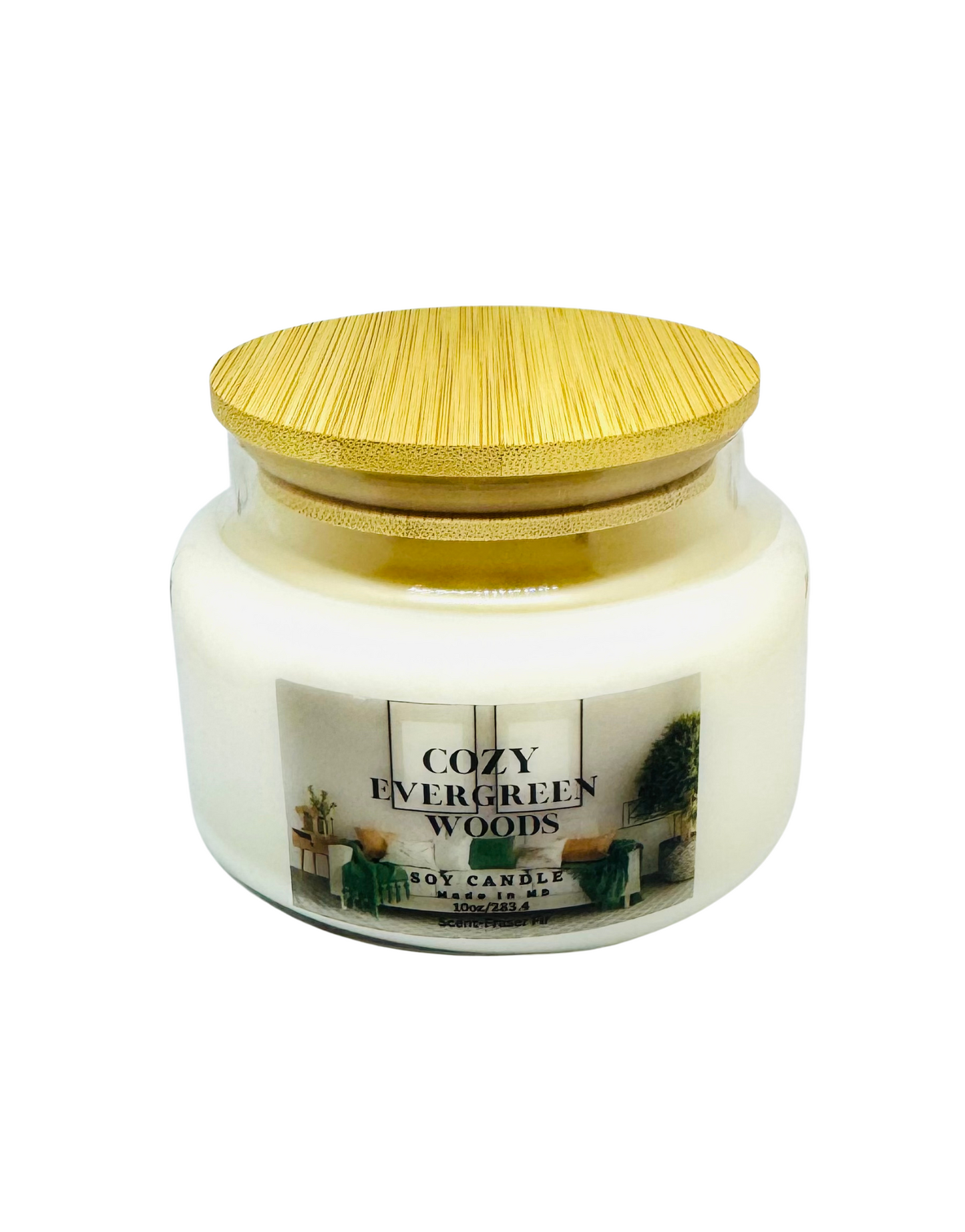 Cozy Evergreen Woods Soy Candle-Scent Fraser Fir